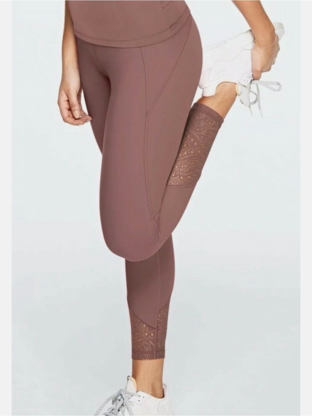 High-Rise Lace Hem Performance Leggings - Mauve Victoria secret PINK
